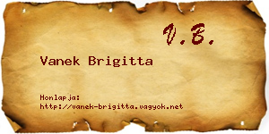 Vanek Brigitta névjegykártya